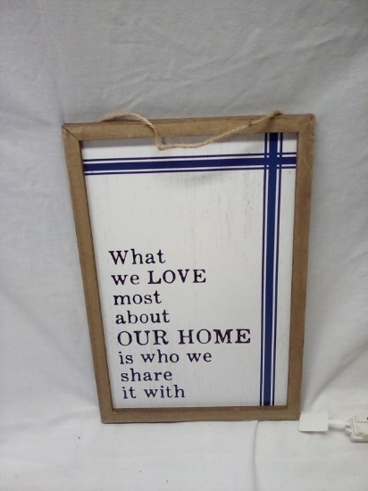 10"x14.5" Wood Frame Hanging Wall Message