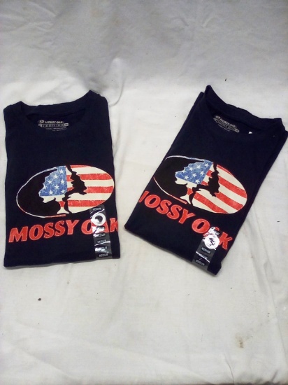 Mossy Oak Blue American Flag Short Sleeve T-Shirts Qty. 2