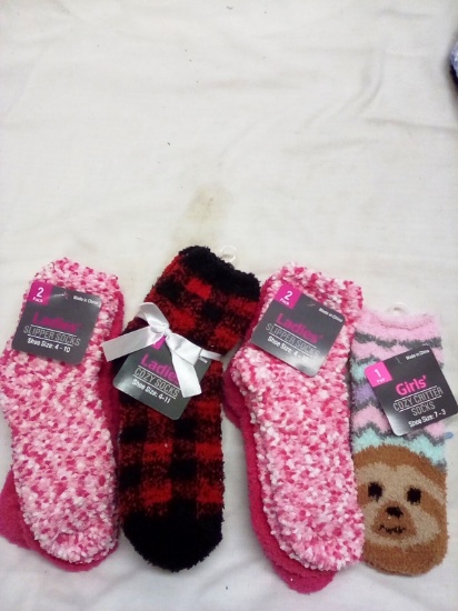 Girls Cozy Socks (7-3) & Ladies Slipper Socks(4-11)