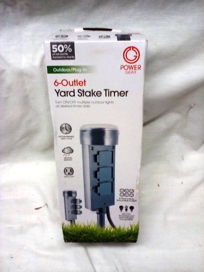 6-Outlet Yard Stake Timer Power Outlet