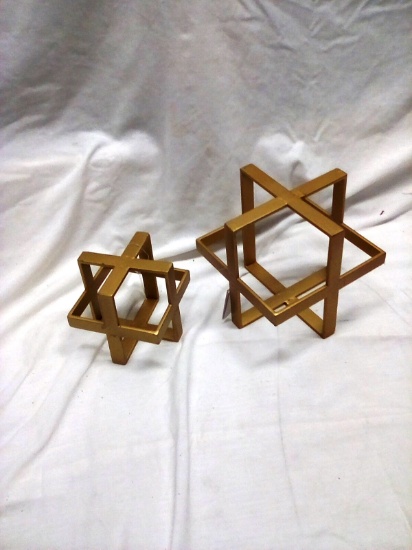 Pair of Metal Decorative Cubes