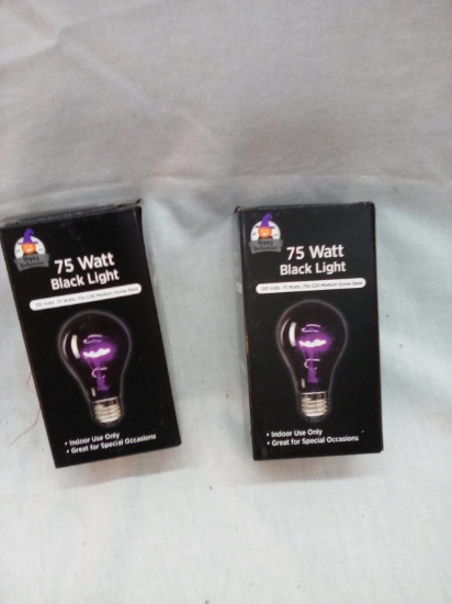 Qty. 2 Black Light Bulbs 75W Each