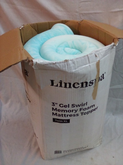 LinenSpa 3” Gel Swirl Twin XL Memory Foam Mattress Topper