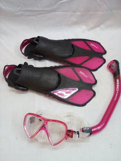 Pink Cressi Snorkling Set