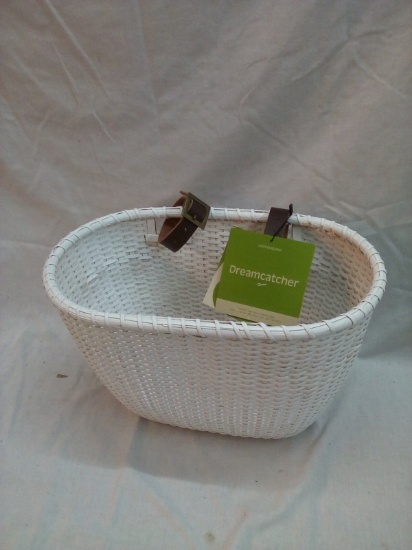 Dreamcatcher Woven White Bicycle Basket