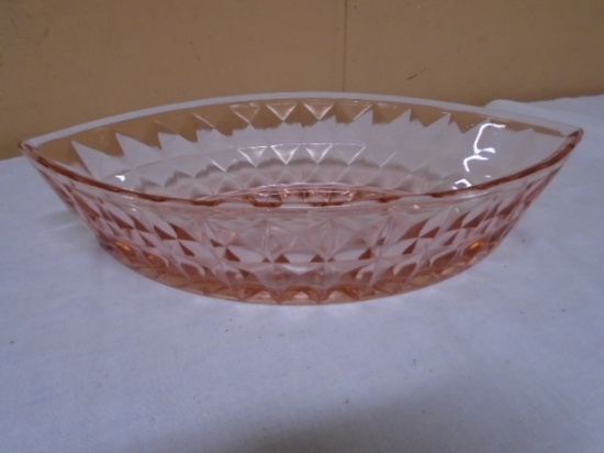 Pink Depression Glass Serving Bowl