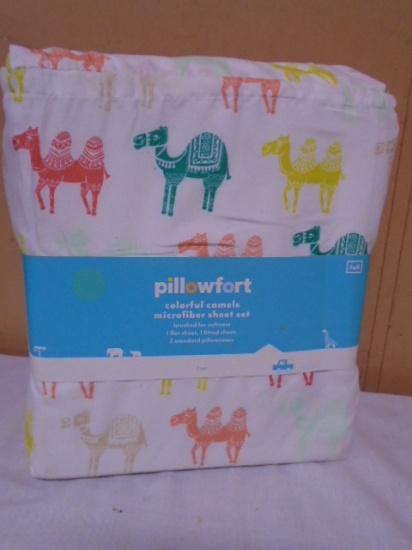 Pillowfort Brand New "Colorful Camels" Microfiber Sheet Set