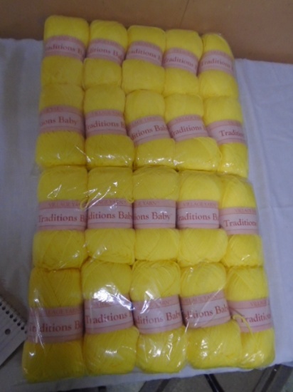 (20) Brand New Skeins of Yellow Village Yarn Traditional Baby Yarn