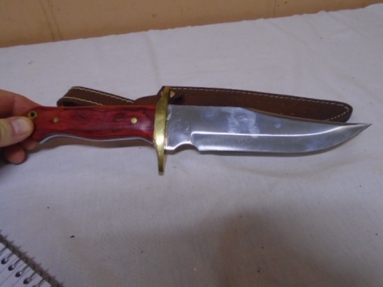 Large Handmade Custom Bowie Blade Knife w/Leather Sheath
