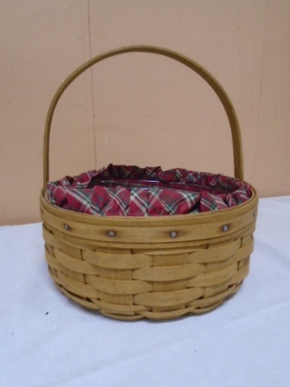 1987 Longaberger Round Daisy Basket w/Liner and Protector