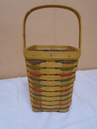1996 Longaberger Woven Traditions Large Peg Basket w/Protector