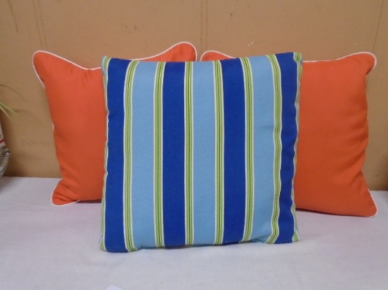 3 Brand New Outdoor Accent Pillows