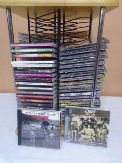 Group of 80+ CDs in Revolving CD Rack
