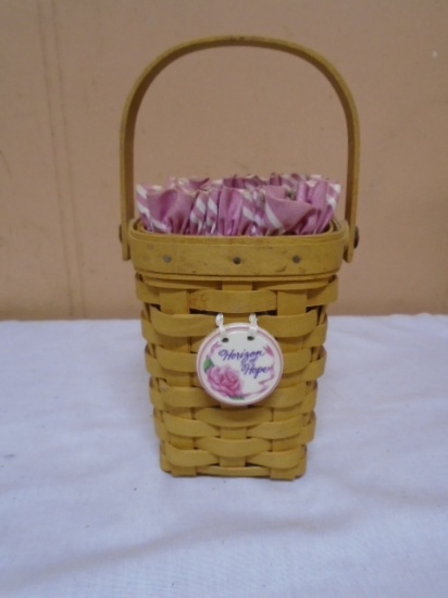 1998 Longaberger Horizon of Hope Basket w/ Liner & Protector