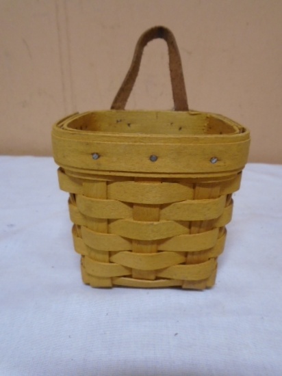 2000 Longaberger Small Leather Handle Basket