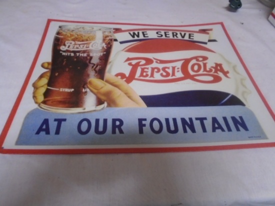 Metal Pepsi-Cola Fountain Sign
