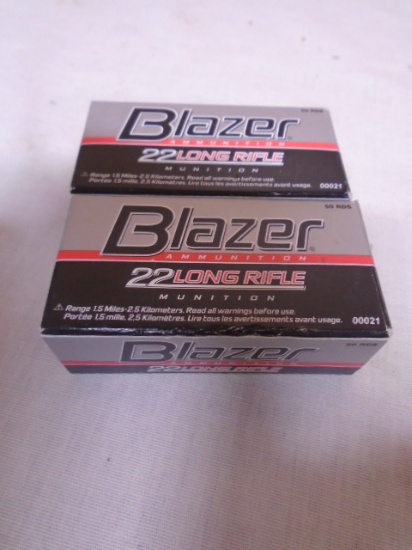 (2) 50 Round Boxes of Blazer .22LR Rimfire Cartridges