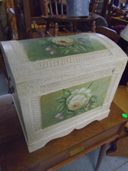 Beautiful Painted Wooden Storage Chest