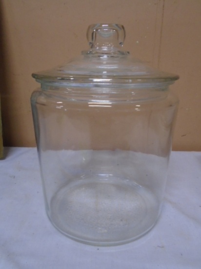 Large Glass Covered Cookie/Candy Jar