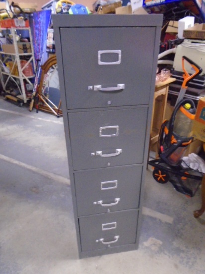 Gray 4 Drawer Metal File Cabinet