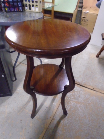 Beautiful Solid Wood Round 2 Tier Side Stand