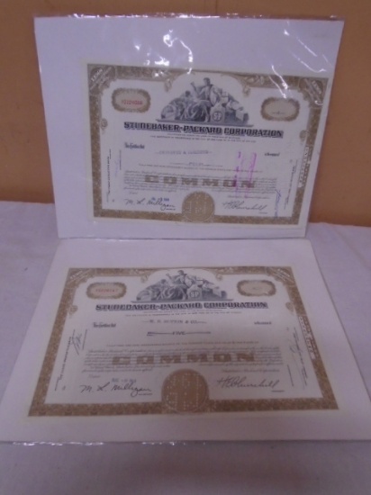(2) 1960 Studebaker-Packard Corporation Stock Certificates