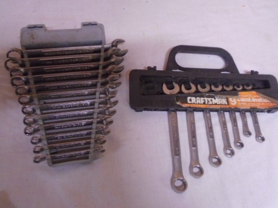 12pc Craftsman Metric Wrench Set & 7pc Craftsman SAE Wrench Set