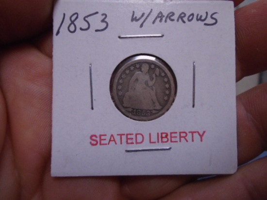 1853 Seated Liberty Dime