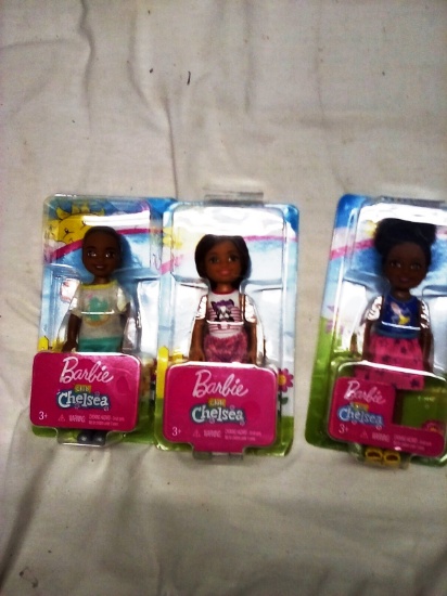 3 Barbie & Chelsea Dolls