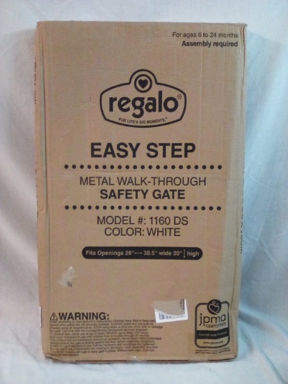 Regalo Easy Step White Metal Walk Through Safety Gate