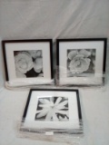 Qty: 3 Black And White Floral Wall Art 13”x13”