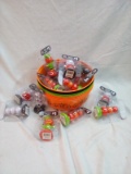 Qty. 9 Halloween Candy bucket full of Dancing Solar Halloween Decor