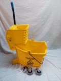 Heavy Duty Hand Wring Yellow Caution Mop Bucket