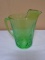 Green Depression Glass Royal Lace Pitcher