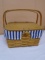 1995 Longaberger Small Picnic Basket w/ Liner & Divider