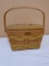 1990 Longaberger Red Accents Small Purse Basket w/ Hinged Lid