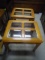 2 Matching Wooden End Tables w/ Glass Inserts in Top