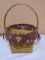 1996 Longaberger Shades of Autumn Maple Leaf Basket w/ Liner-Protector-Wood Divider