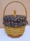 1997 Longaberger Large Pumpkin Basket w/ Liner-Protector & Lid