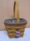 1996 Longaberger Stained Easter Basket w/ Liner & Protector