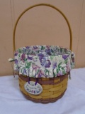 1996 Longaberger May Series Sweet Pea Basket w/ Liner & Protector