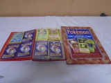 Large Group of Pokemon Cards & Collectors Guidebook