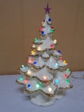 Beautiful Light Gold Trimmed Ceramic Christmas Tree