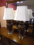 2 Macthing Like New Brown Table Lamps