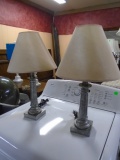 2 Matching Like New Grey Table Lamps