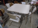 Padded Top Card Table w/ 4 Matching Chairs