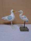 2 Shore Bird Statues