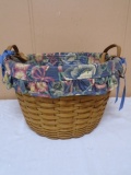 1993 Longaberger Wild Flowers Basket w/ Liner & Protector