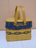 1998 Longaberger Harbor Basket w/ Liner & Protector & Lid