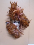 Porcelain Mask w/Feathers
